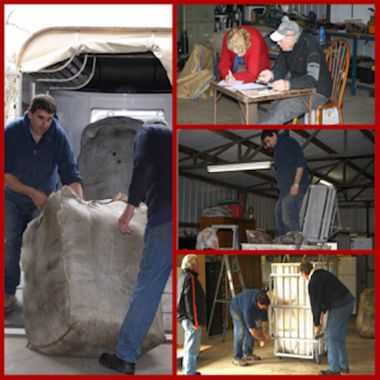 AT WORK IN GEOFF'S SHED.